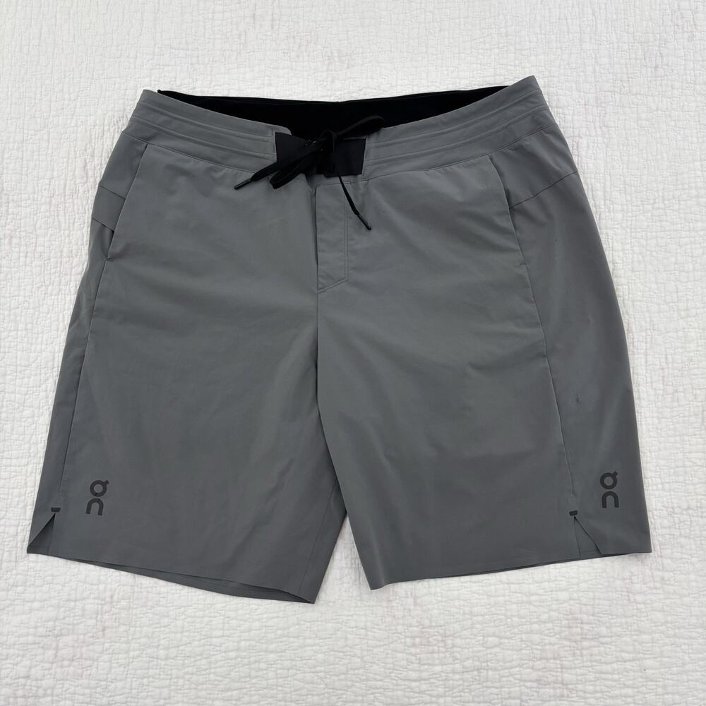 Mens On Running Shorts Grey Hybrid Athletic Training Drwastring Pockets size XXL